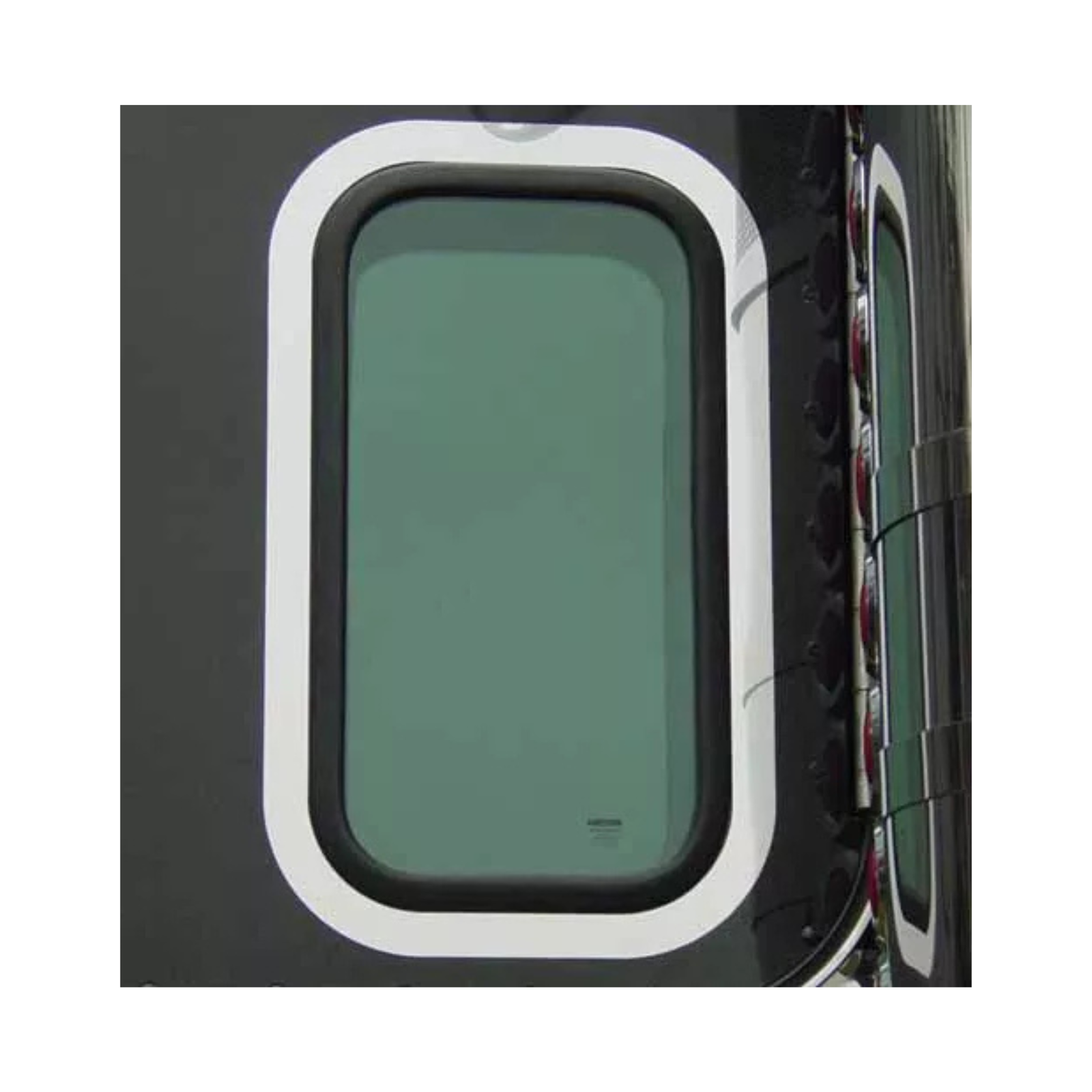 Peterbilt 2005 and Newer Rectangular View Window Exterior Trim Stainless Steel | RoadWorks