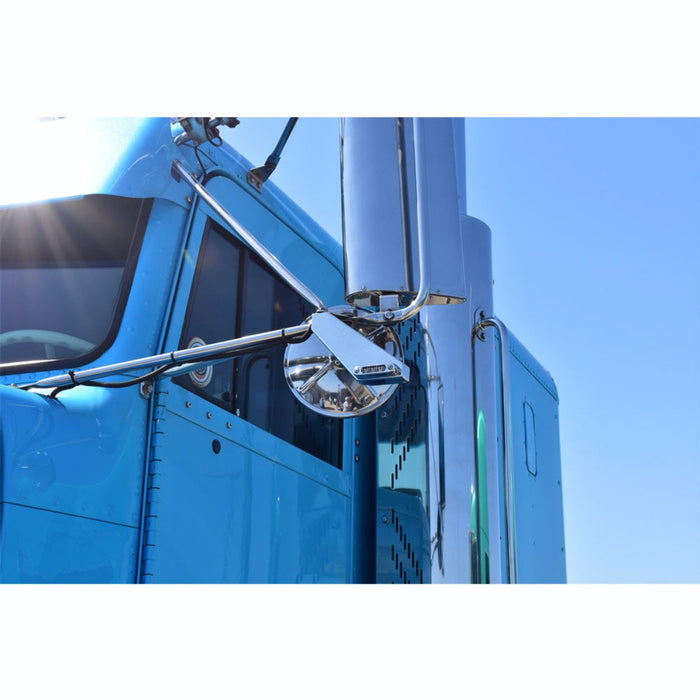 Mirror Side Signal Light | Amber LED Front & Rear | Stainless Steel | 3-Wire | RoadWorks