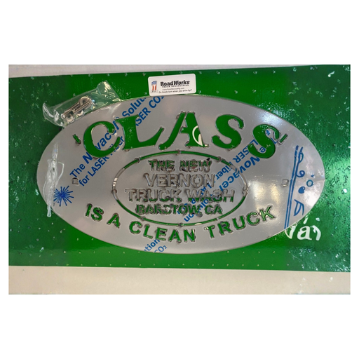 Stainless Steel Mudflap Class Is a Clean Truck Logo Cutout 17.5 x 10 Inch | RoadWorks