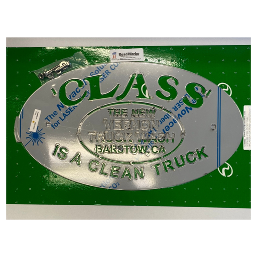 Stainless Steel Mudflap Class Is a Clean Truck Logo Cutout 17.5 x 10 Inch | RoadWorks