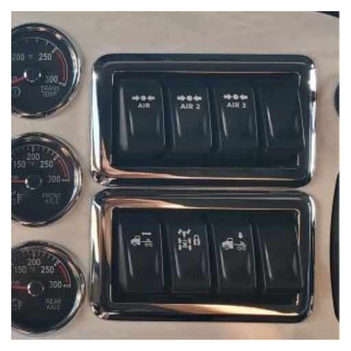 2023 Switch Trim | Chrome Plated Billet Aluminum Four Gang Switch Panel | Rockwood