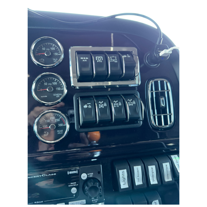 2023 Switch Trim | Chrome Plated Billet Aluminum Four Gang Switch Panel | Rockwood