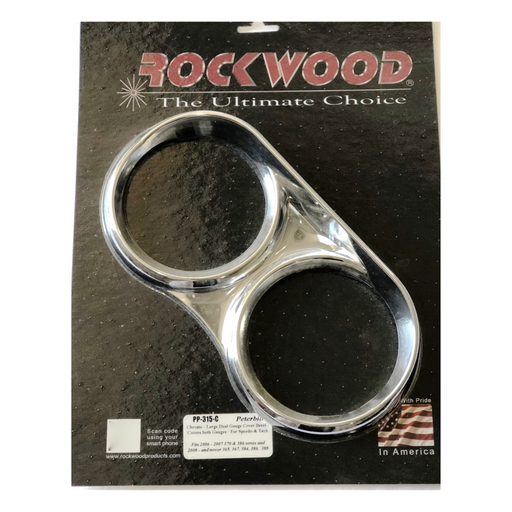 Chrome Large Dual Gauge Cover Bezel | Speedometer and Tachometer Trim | Rockwood
