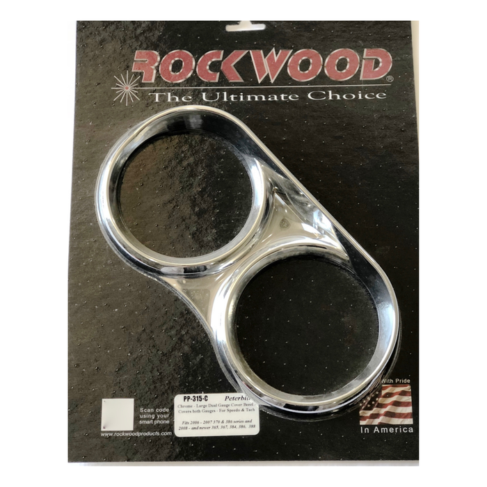 Chrome Large Dual Gauge Cover Bezel | Speedometer and Tachometer Trim | Rockwood