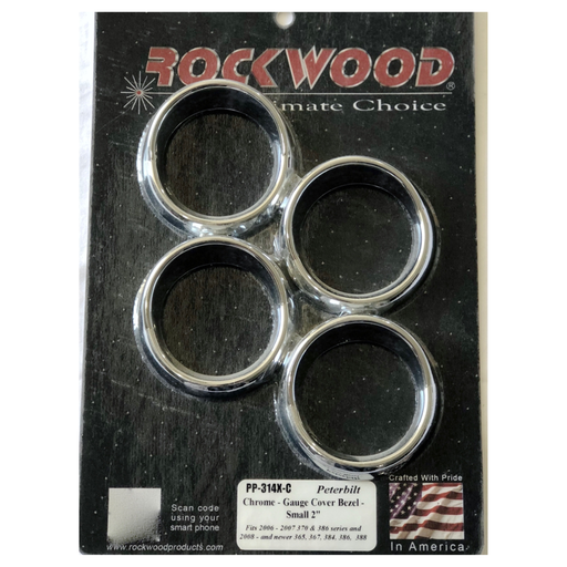 Small Gauge Cover Bezel 2 Inch 4 Piece Set | Chrome Plated Interior Trim | Rockwood