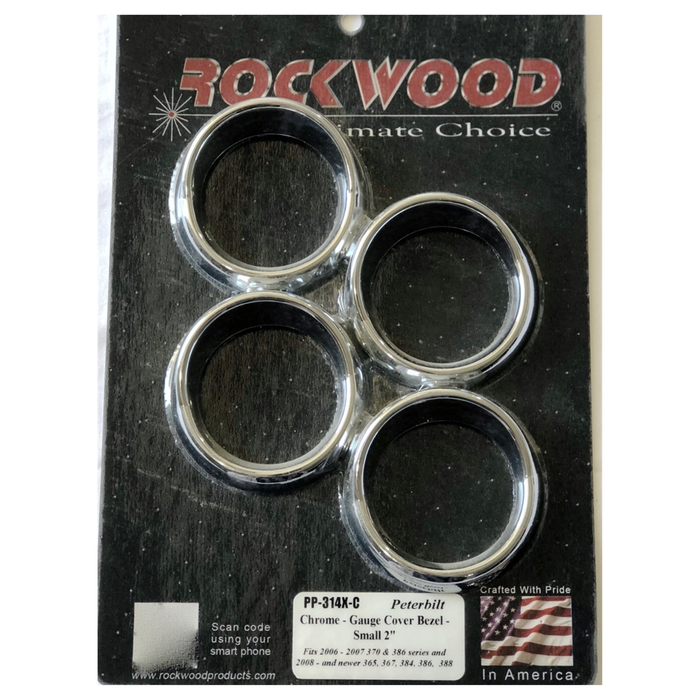 Small Gauge Cover Bezel 2 Inch 4 Piece Set | Chrome Plated Interior Trim | Rockwood
