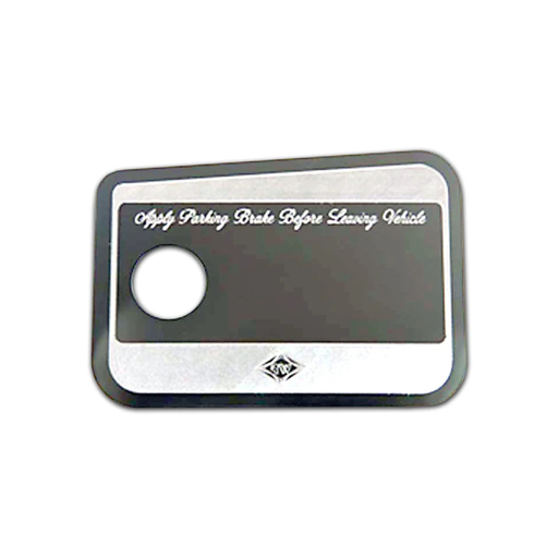 Parking Brake Control Statement Plate | 304 Stainless Steel Interior Plate | Rockwood
