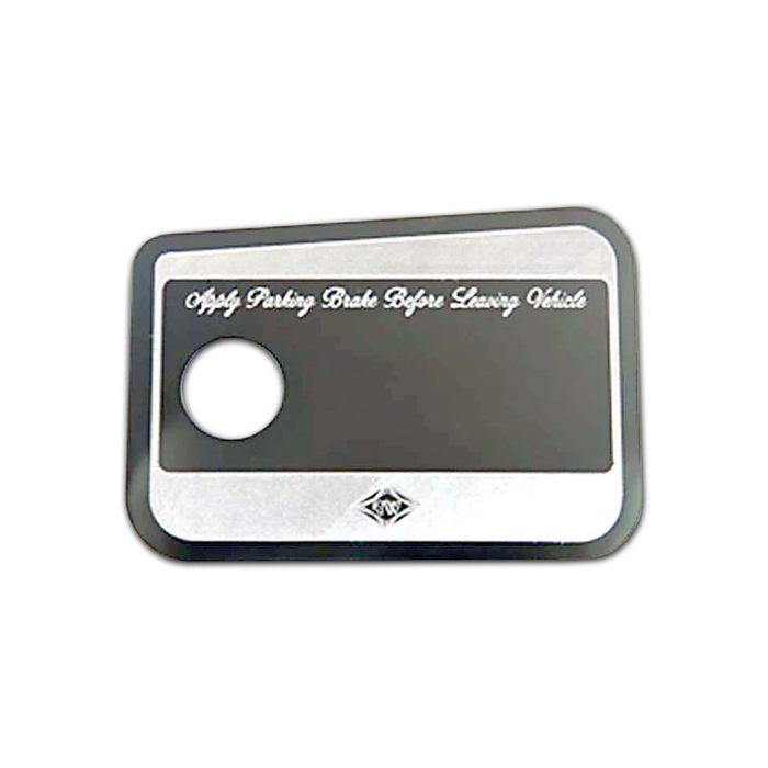 Parking Brake Control Statement Plate | 304 Stainless Steel Interior Plate | Rockwood