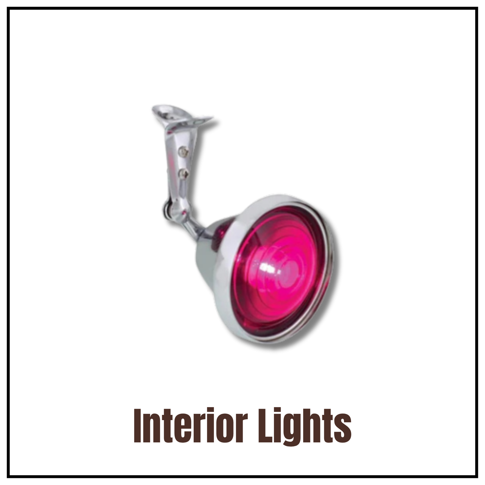 Interior lights for semi-trucks including dome lights, map lights, reading lights, courtesy lights, and cab lighting.