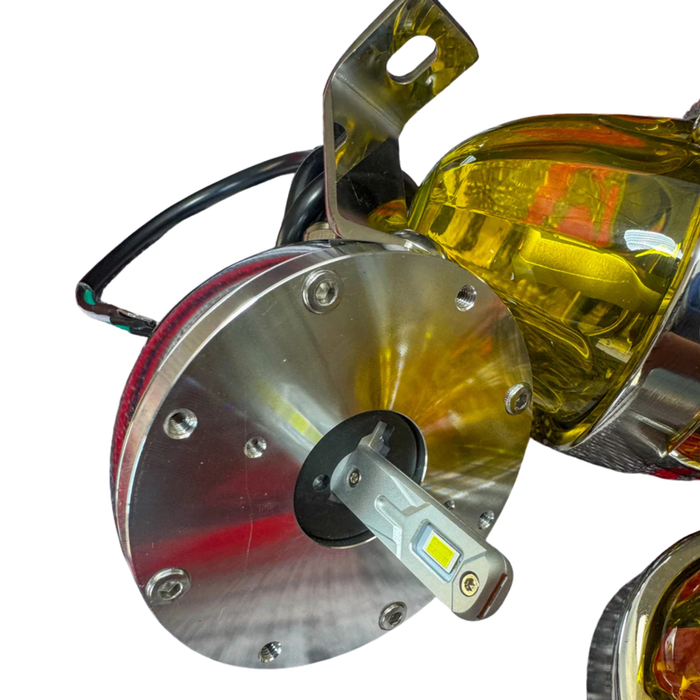 H1 Mirror Lights – Light Amber | Precision Glass Lens | Sonora Light Co.