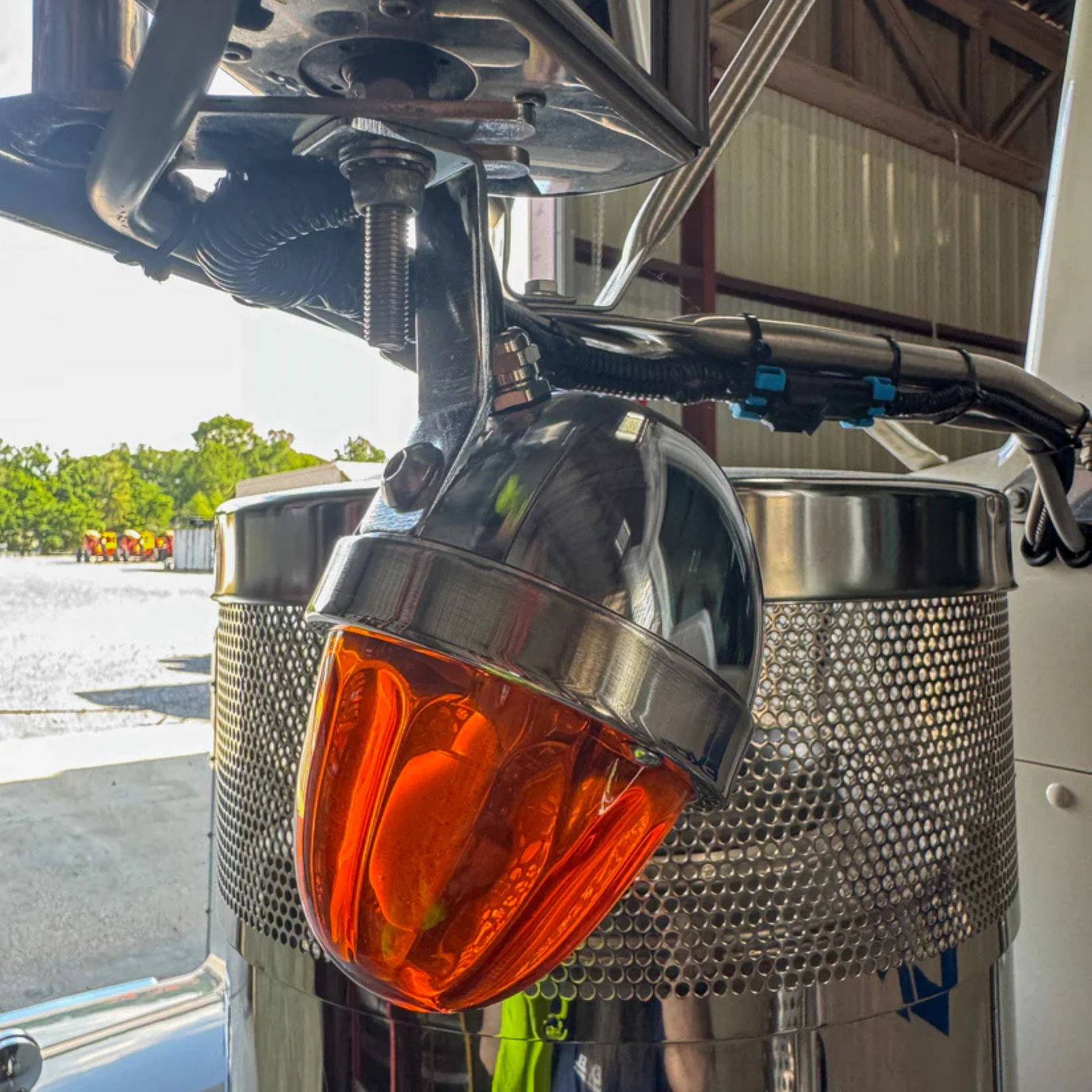 Mirror Lights 1156 – Dark Amber | Glass Lens Housing | Sonora Light Co.