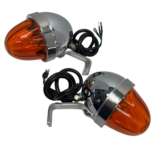 Mirror Lights 1156 – Dark Amber | Glass Lens Housing | Sonora Light Co.