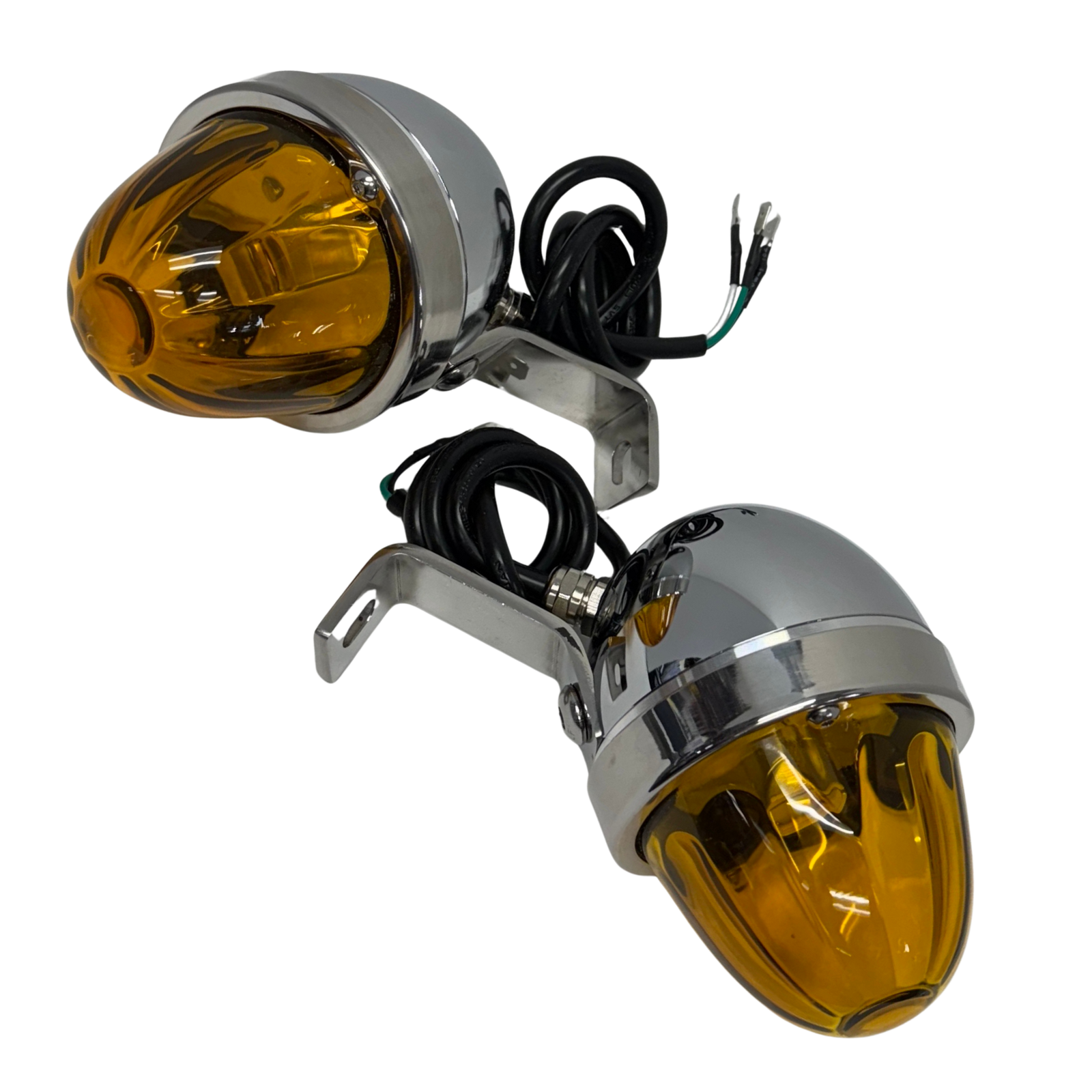 Mirror Lights 1156 – Dark Amber | Glass Lens Housing | Sonora Light Co.
