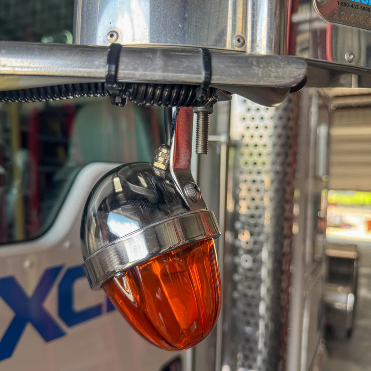 Mirror Lights 1157 – Dark Amber | Glass Lens Housing | Sonora Light Co.