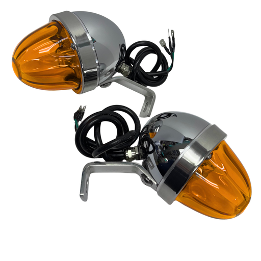 Mirror Lights 1157 – Dark Amber | Glass Lens Housing | Sonora Light Co.