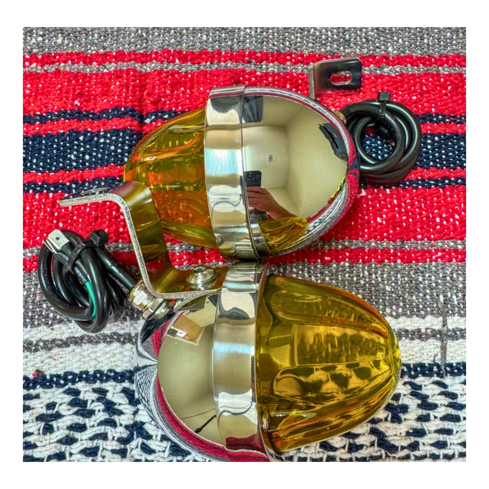 Straight Out Mirror Lights | 1156 Housing | Light Amber Glass Lens | Sonora Light Co.
