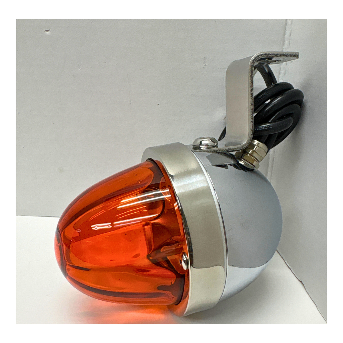 Straight Out Mirror Lights | 1157 Housing | Dark Amber Glass Lens | Sonora Light Co.