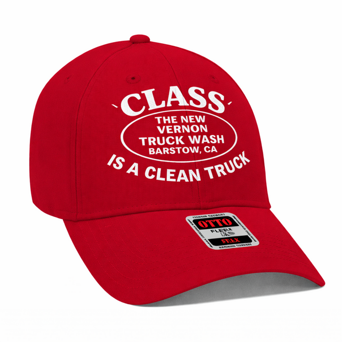 Flex Fit Hat in Red | The New Vernon Truck Wash