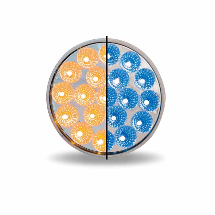 4 Inch Round Dual Revolution Stop Tail Turn Combo LED Light Amber and Blue | Trux Accessories