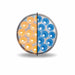 4 Inch Round Dual Revolution Stop Tail Turn Combo LED Light Amber and Blue | Trux Accessories