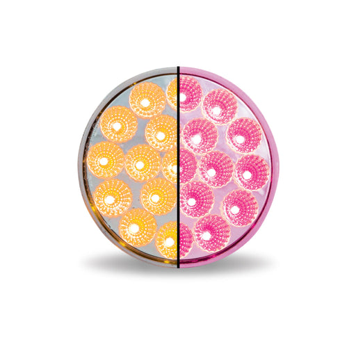 4 Inch Round Dual Revolution Stop Tail Turn Combo LED Light Amber and Pink | Trux Accessories