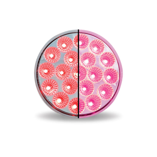 4 Inch Round Dual Revolution Stop Tail Turn Combo LED Light Red and Pink | Trux Accessories