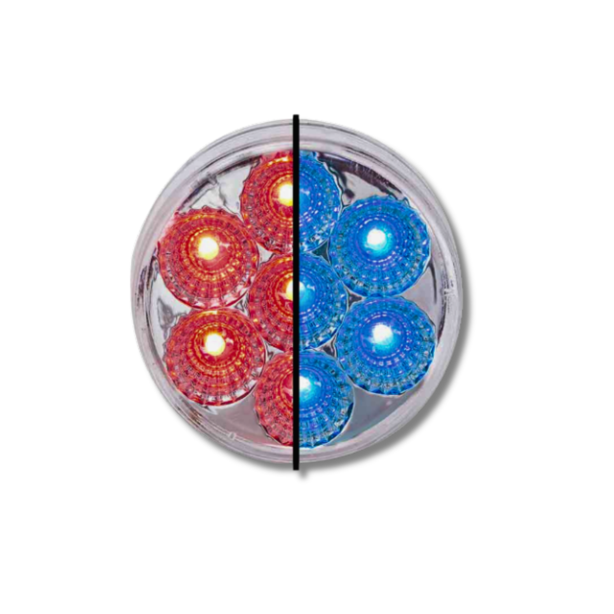 2 Inch Dual Revolution LED Light Red to Blue | Trux Accessories