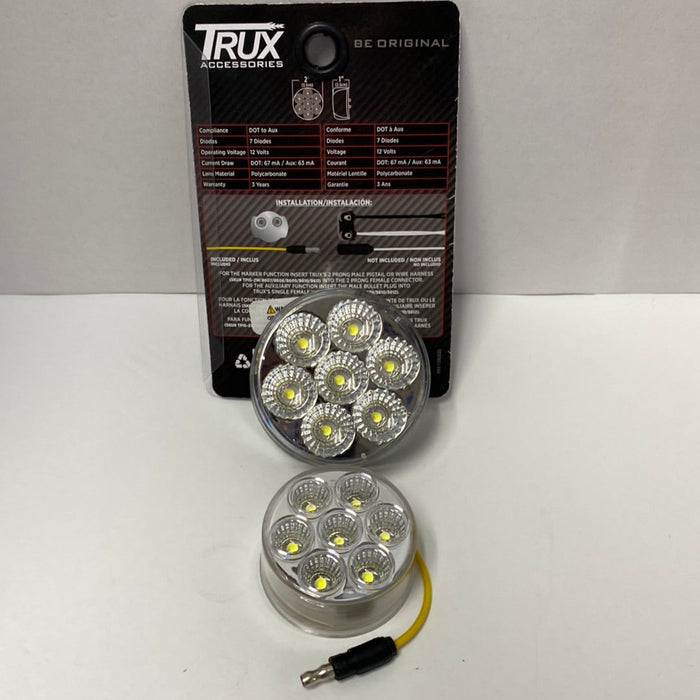 2 Inch Red Marker to White Auxiliary Round LED Light 7 Diodes | Trux Accessories