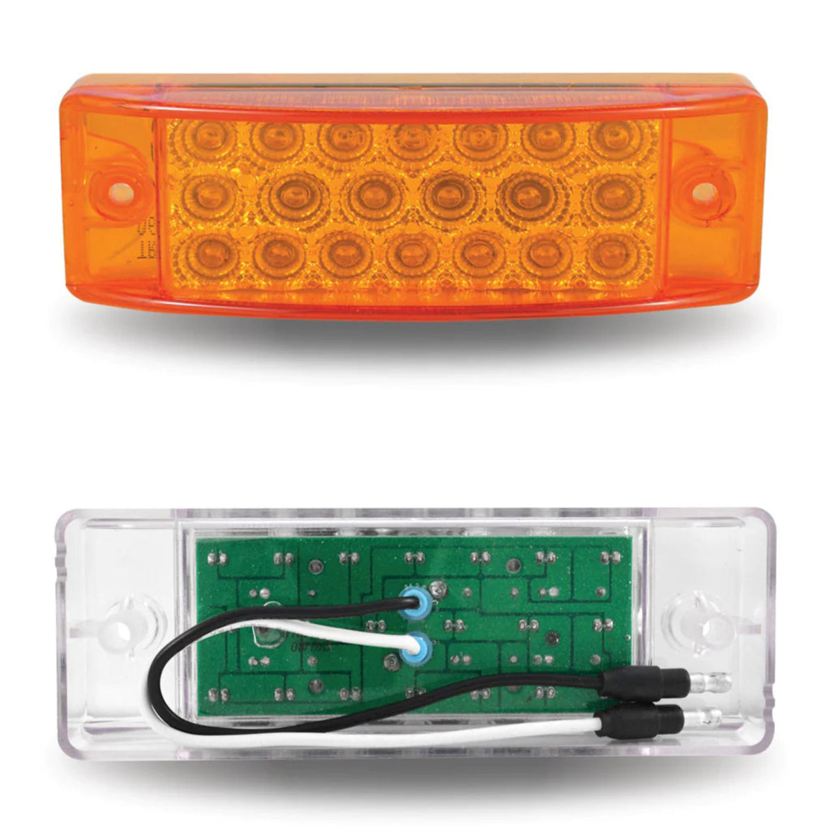 2 Inch x 6 Inch Rectangle Marker Clearance LED Light Amber 20 Diodes | Trux Accessories