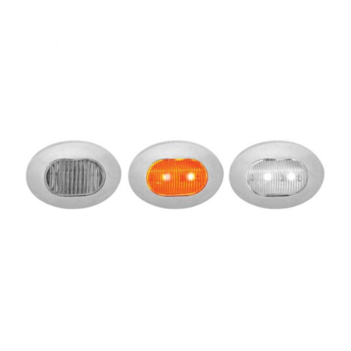 3/4 Inch Amber to White Dual Revolution Oval LED Button Light 2 Diodes | Trux Accessories