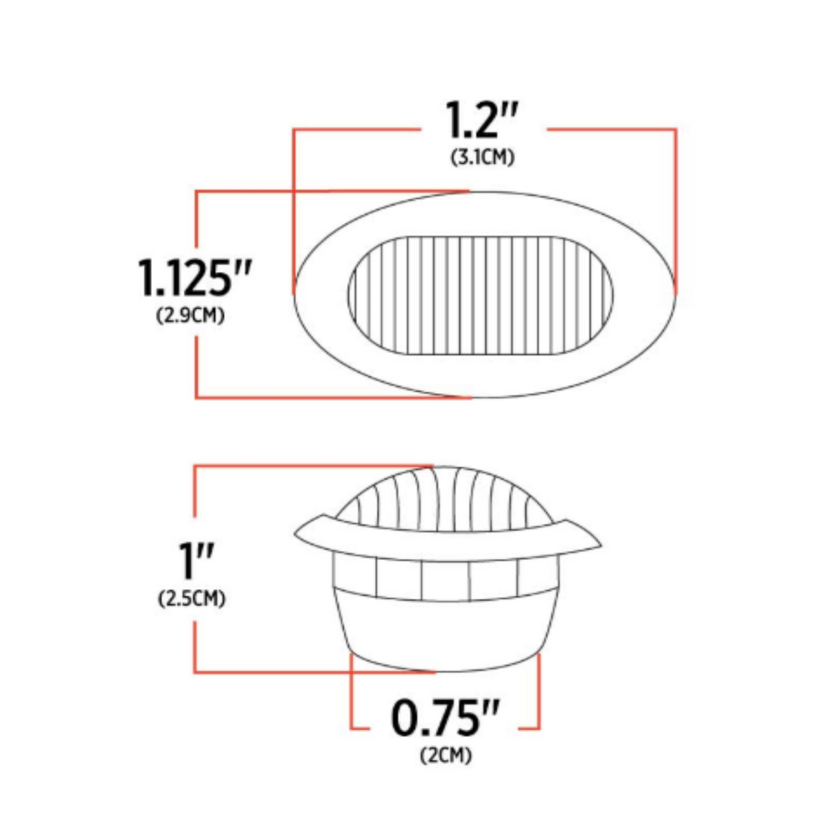 3/4 Inch Amber Oval LED Marker Light 2 Diodes DOT Compliant | Trux Accessories