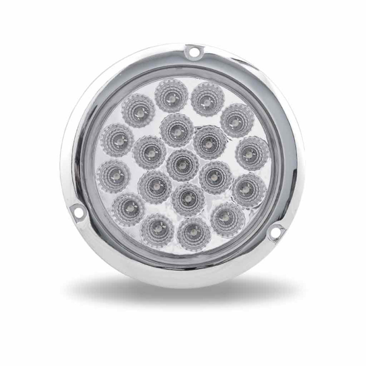 4 Inch Red Stop Turn Tail to White Backup Round Flange Mount LED Light 19 Diodes | Trux Accessories