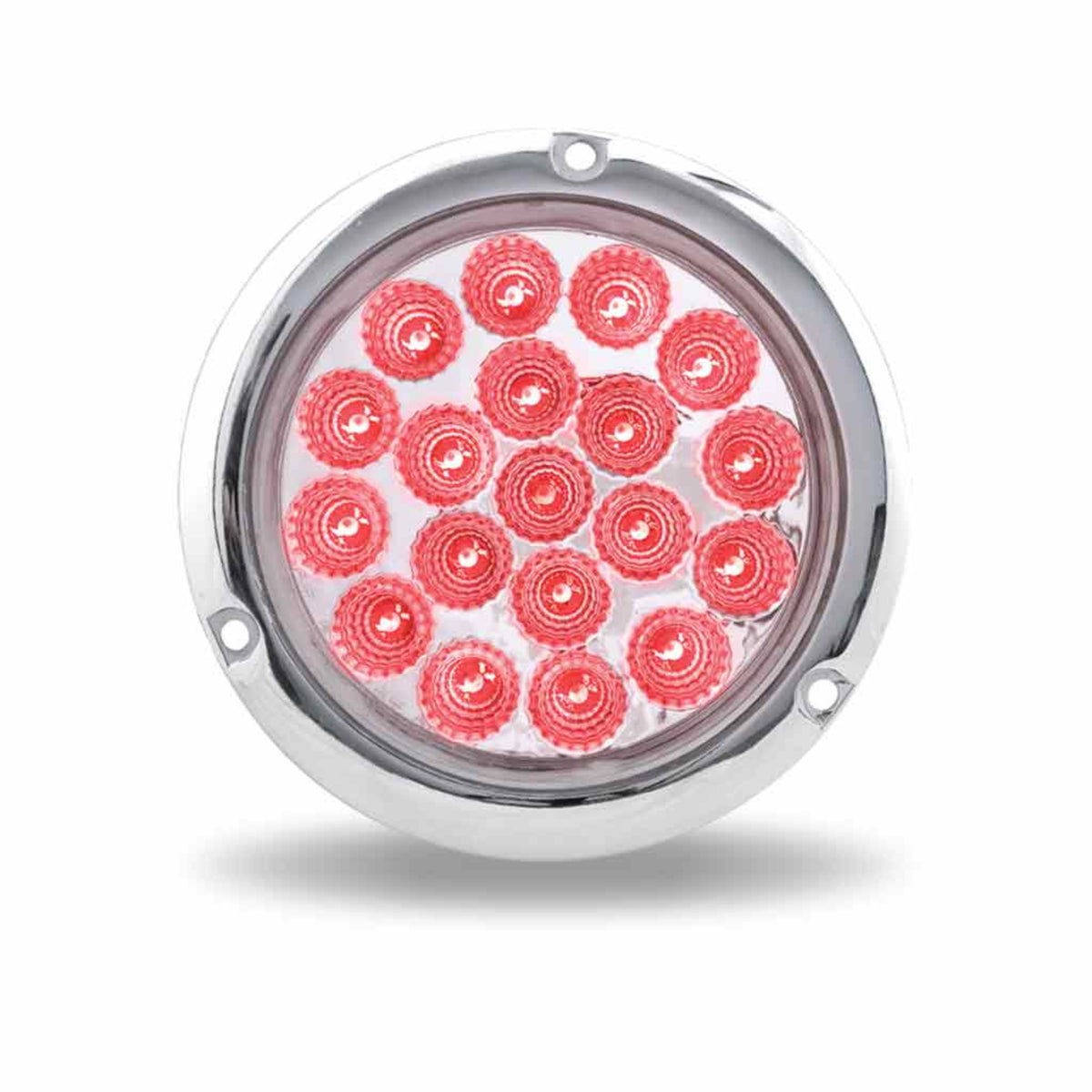 4 Inch Red Stop Turn Tail to White Backup Round Flange Mount LED Light 19 Diodes | Trux Accessories