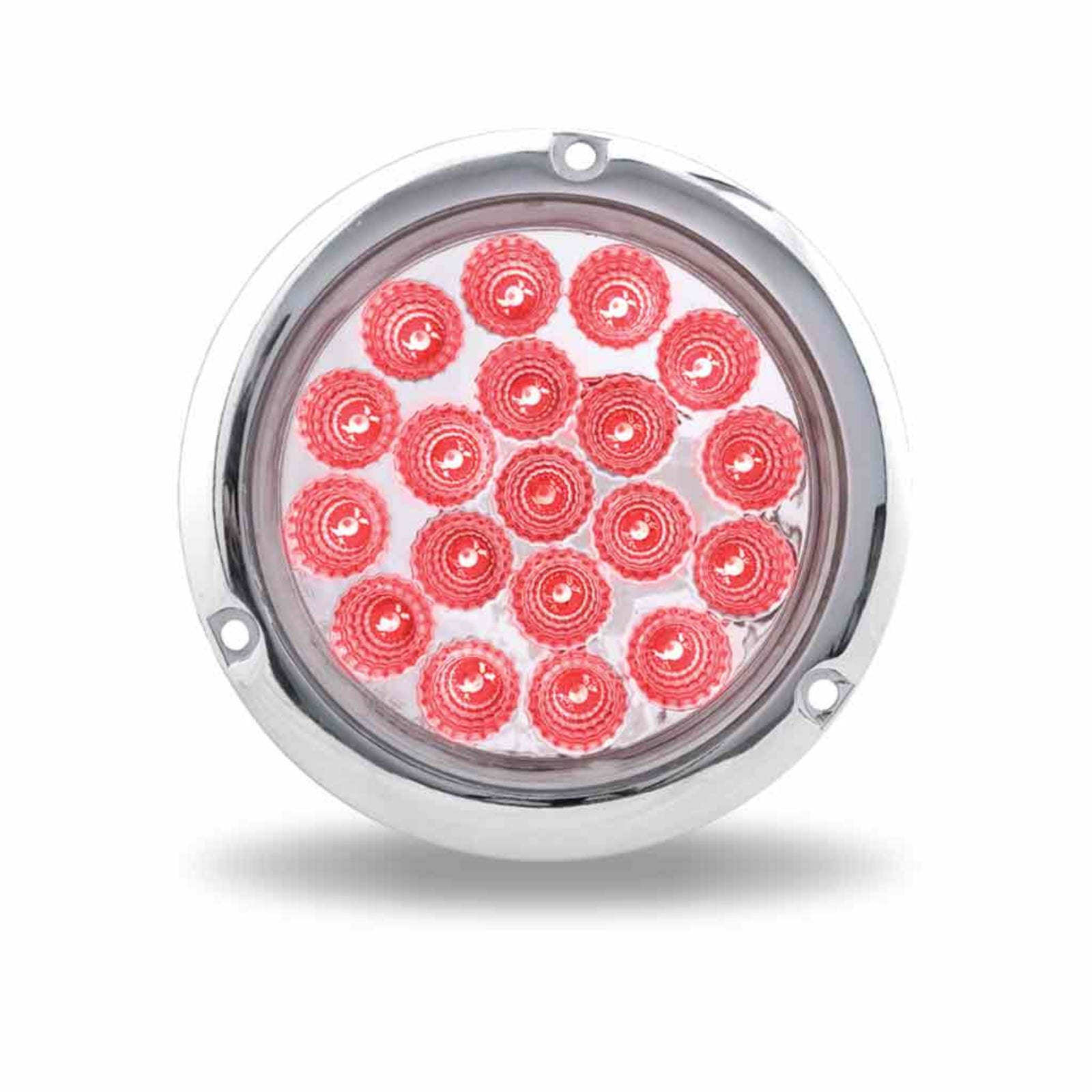 4 Inch Red Stop Turn Tail to White Backup Round Flange Mount LED Light 19 Diodes | Trux Accessories