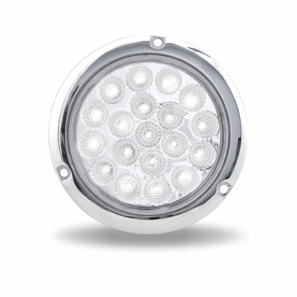4 Inch Red Stop Turn Tail to White Backup Round Flange Mount LED Light 19 Diodes | Trux Accessories