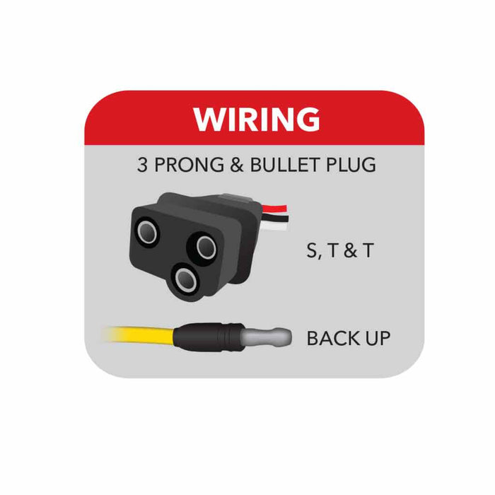 4 Inch Red Stop Turn Tail to White Backup Round Flange Mount LED Light 19 Diodes | Trux Accessories