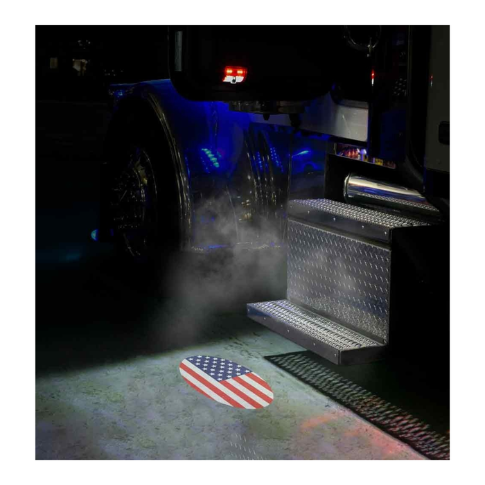 6 Color LED Projector Door Logo Light American Flag Oval Passenger Side | Trux Accessories