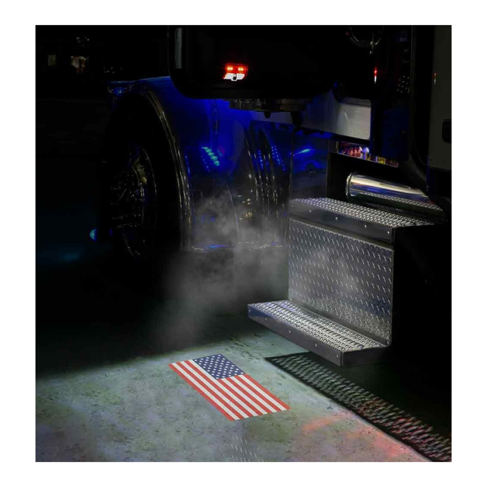 6 Color LED Projector Door Logo Light American Flag Rectangle Passenger Side | Trux Accessories