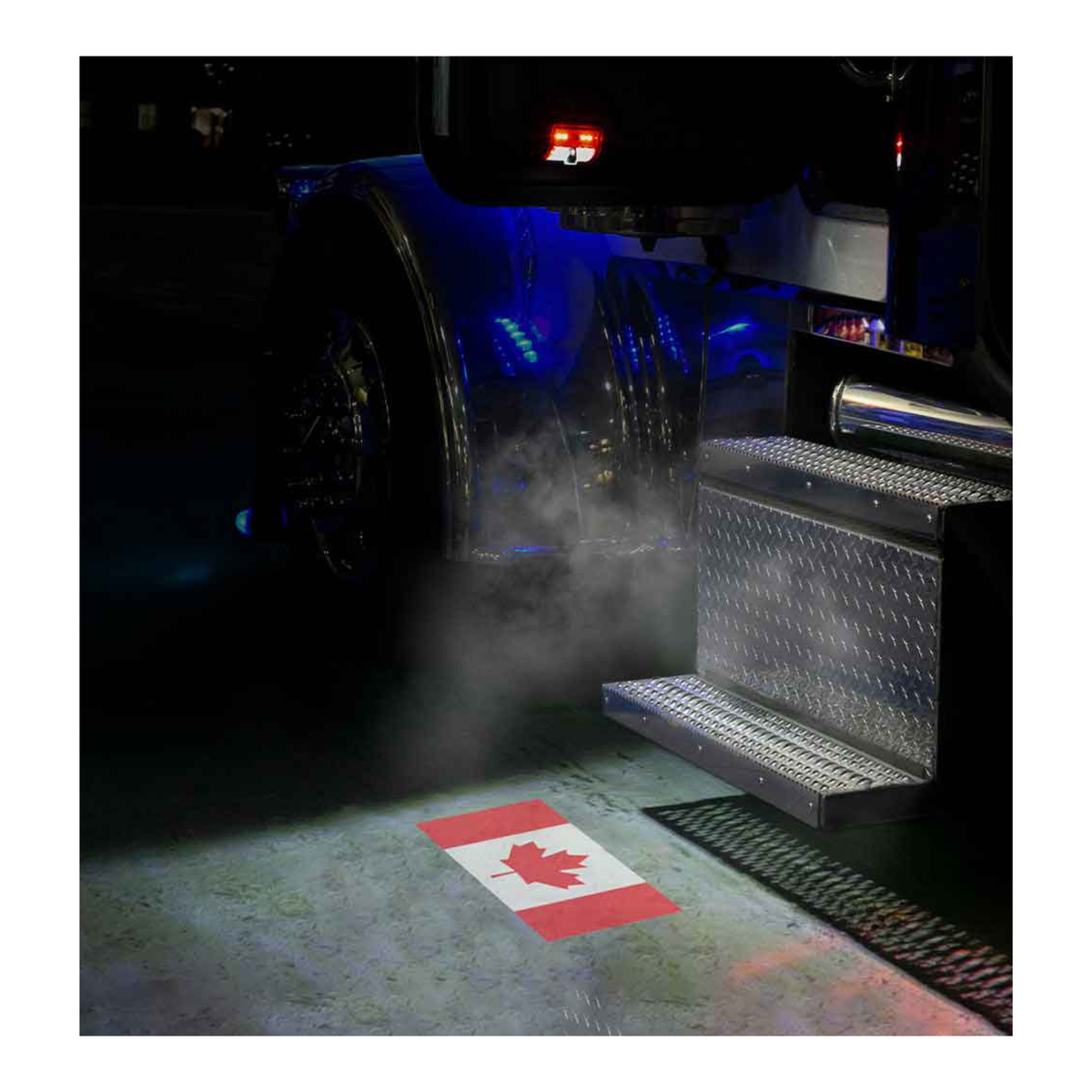 6 Color LED Projector Door Logo Light Canada Flag Rectangle Passenger Side | Trux Accessories