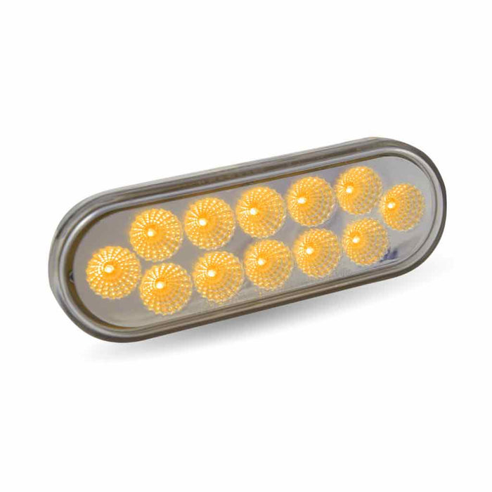 6 Inch Amber Turn Marker to Amber Strobe Oval LED Light 12 Diodes | Trux Accessories