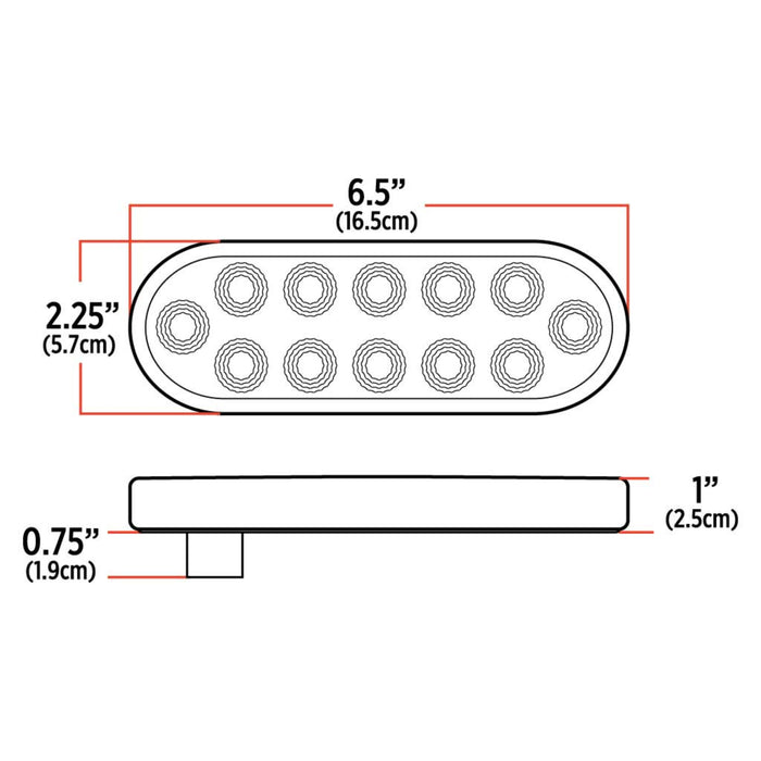 6 Inch Amber Turn Marker to Amber Strobe Oval LED Light 12 Diodes | Trux Accessories
