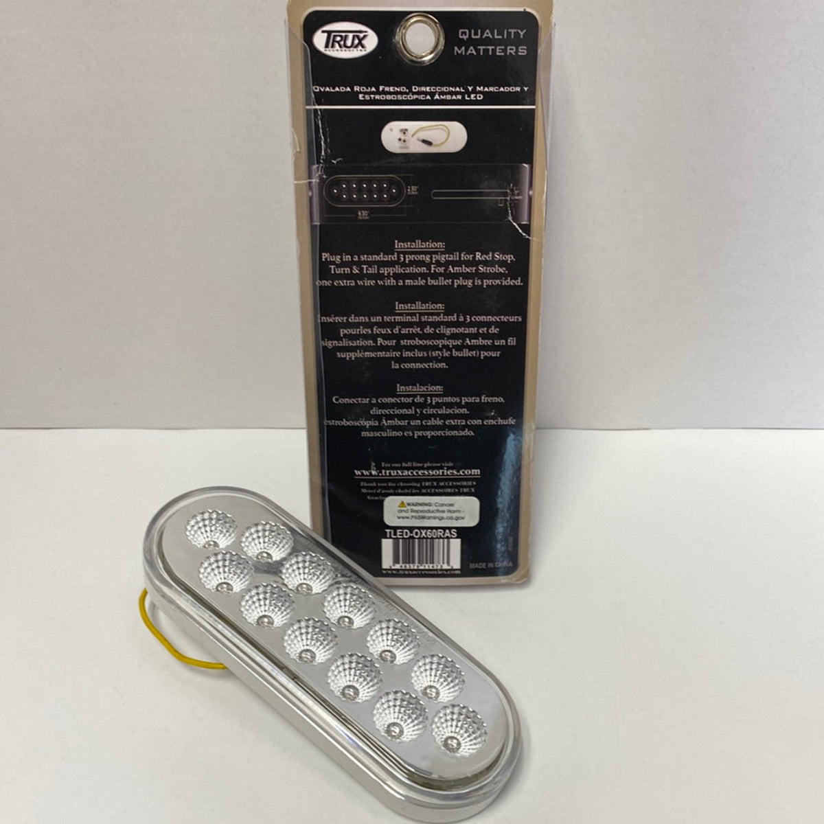 6 Inch Red Stop Turn Tail to Amber Strobe Oval LED Light 12 Diodes | Trux Accessories
