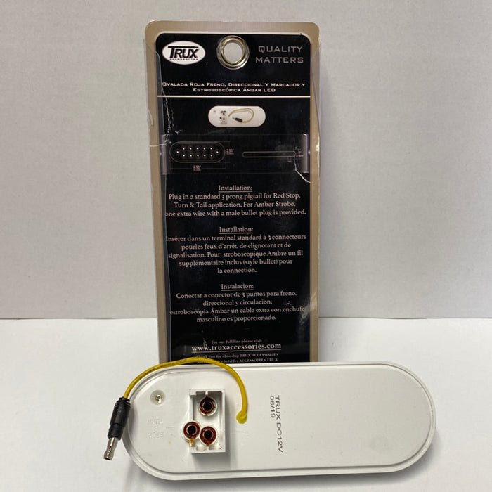 6 Inch Red Stop Turn Tail to Amber Strobe Oval LED Light 12 Diodes | Trux Accessories