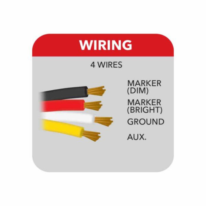 6 Inch Red Marker to White Auxiliary Slim Flatline LED Light 9 Diodes | Trux Accessories