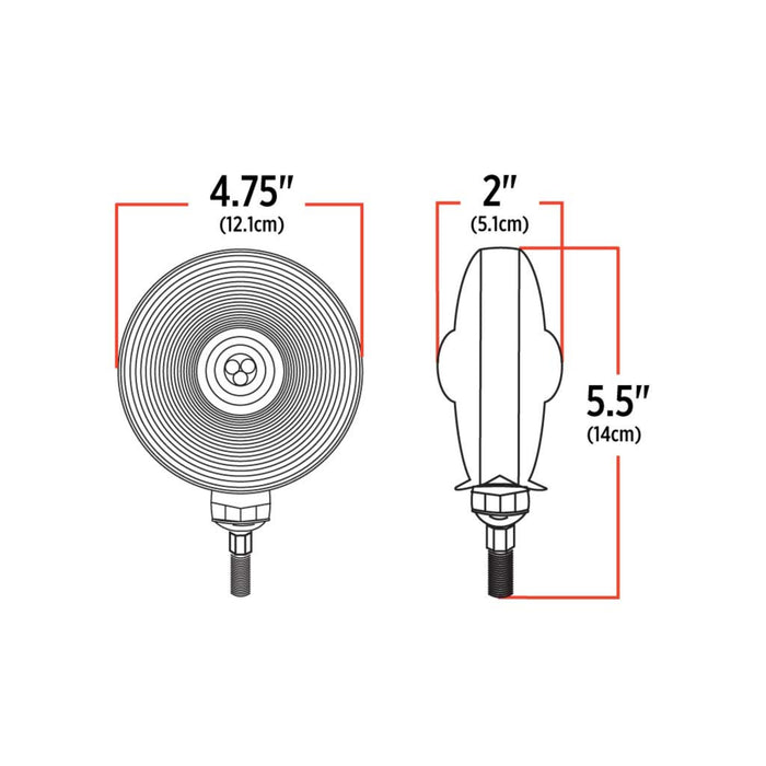 Amber / Red Turn Signal & Marker Ol-Skul Double Face Round LED Fender Light | Trux Accessories