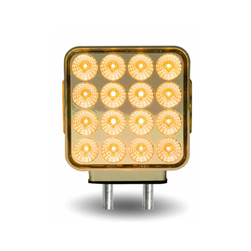 Amber Red Double Face Square Reflector LED Turn and Marker Light 38 Diodes Clear Lens | Trux Accessories