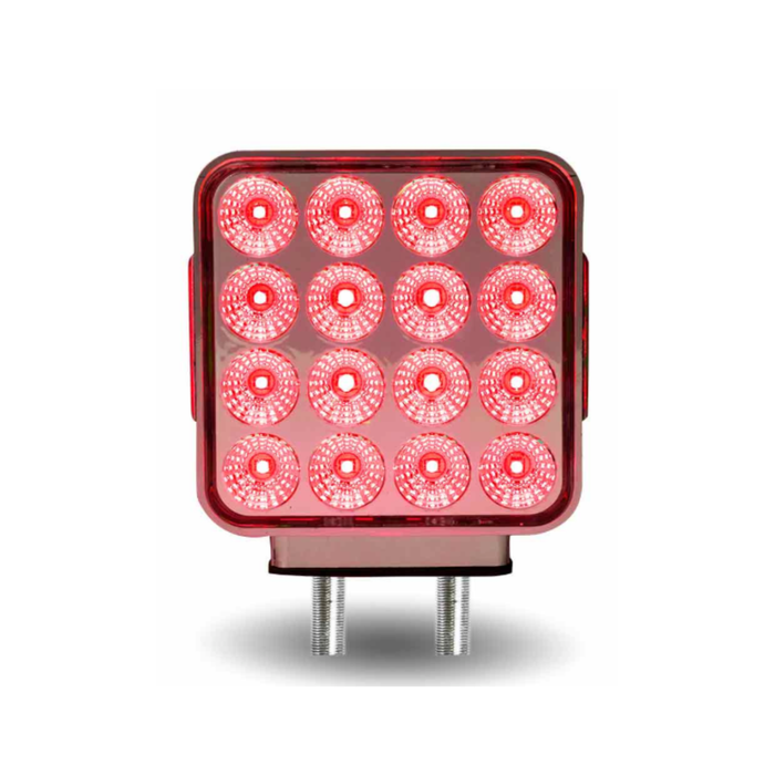 Amber Red Double Face Square Reflector LED Turn and Marker Light 38 Diodes Clear Lens | Trux Accessories