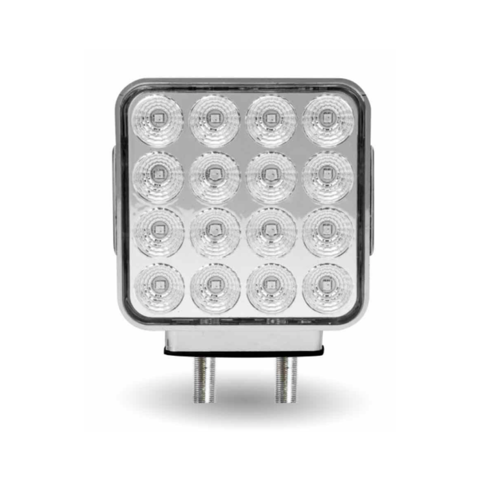 Amber Red Double Face Square Reflector LED Turn and Marker Light 38 Diodes Clear Lens | Trux Accessories