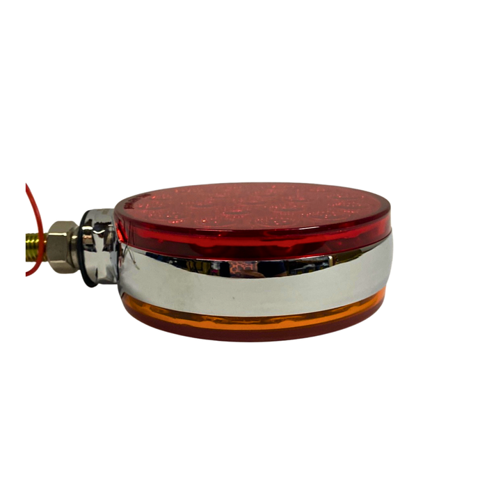 Amber Red Round Double Face LED Light with Reflector | Trux Accessories