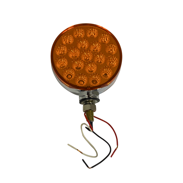 Amber Red Round Double Face LED Light with Reflector | Trux Accessories
